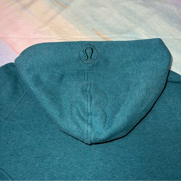 LULULEMON Scuba Oversized 1/2 Zip Hoodie Heathered Desert Teal size M/L - Picture 8 of 11